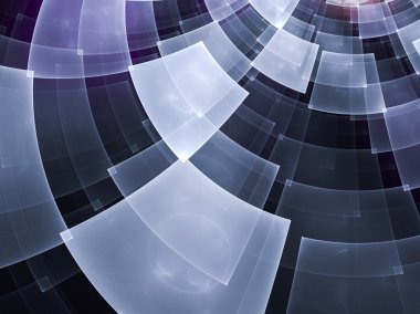 Dairesel damalı deseni ile soyut kompozisyon