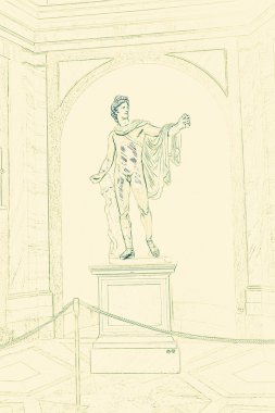Vatican Museums Apollo Belvedere turistler hayran
