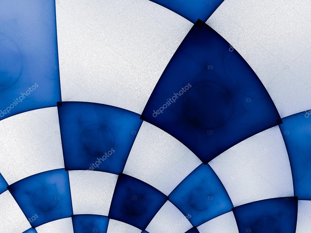 Abstract composition with circular checkered pattern