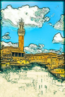 Panorama siena, Toskana, İtalya