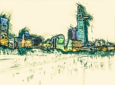 Cityscape ho chi minh geceleri