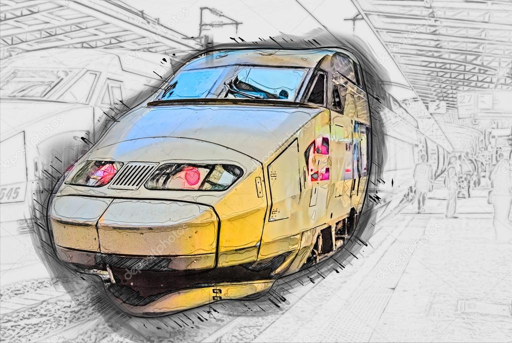 Sncf Tgv Trains On Northern Train Station Gare Du Nord Stock Photo By C Romas Ph