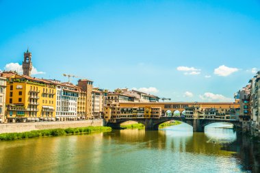 Pone Vecchio over Arno river in Florence, Italy. clipart