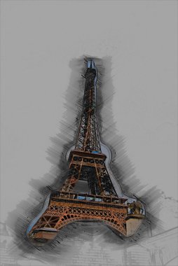 alacakaranlıkta Eyfel Kulesi