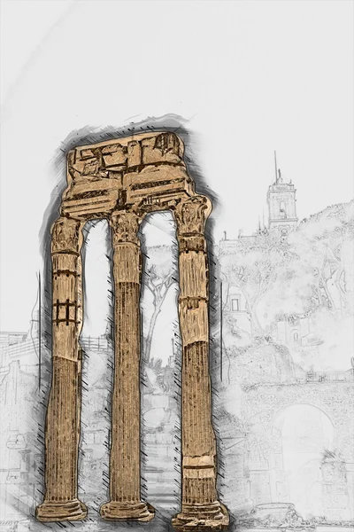 Roma Forumunun Harabeleri — Stok fotoğraf