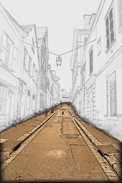 Calle vacía en el casco antiguo —  Fotos de Stock