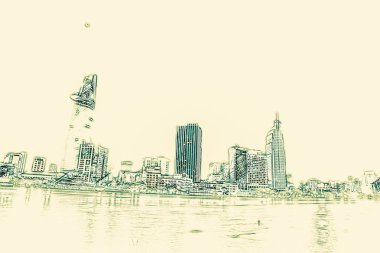 Cityscape ho chi minh geceleri