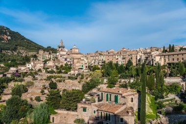 Beautiful view of the small town Valldemossa clipart