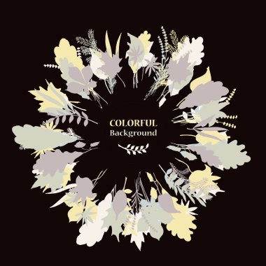 Sonbahar yuvarlak çerçeve. Sonbahar yaprakları çelenk.