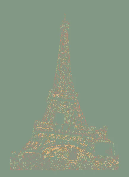 Famosa torre de pisan renderizada con efectos de grabado . — Archivo Imágenes Vectoriales