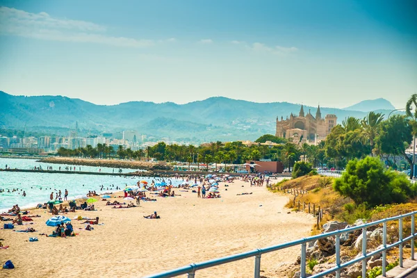 Pohled z pláže Palma de Mallorca — Stock fotografie