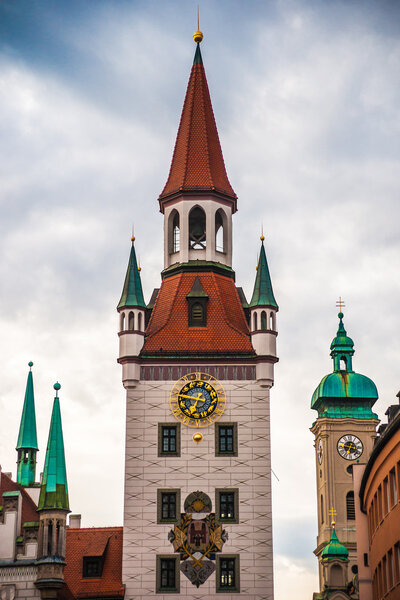 Old Town Hall Tower in Munich, Germany.