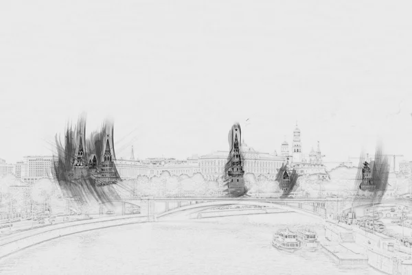 Moskova Nehri ve Kremlin — Stok fotoğraf