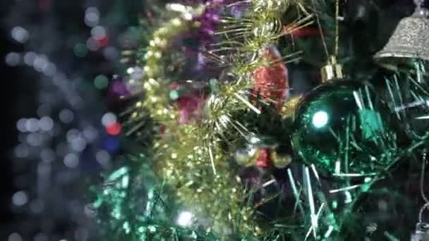 Vintage Χριστούγεννα διακόσμηση στο δέντρο — Αρχείο Βίντεο