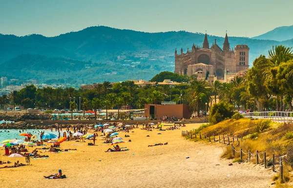 Visa av stranden Palma de Mallorca — Stockfoto