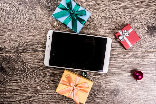 Regalos de Navidad en madera — Foto de Stock