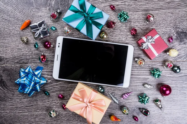 Regalos de Navidad en madera — Foto de Stock