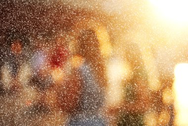 Kışın şehir commuters