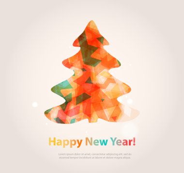 Yeni yıl mesajı afiş, elle çizilmiş