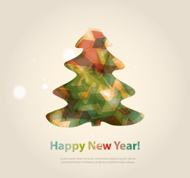 Yeni yıl mesajı afiş, elle çizilmiş