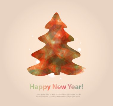 Yeni yıl mesajı afiş, elle çizilmiş