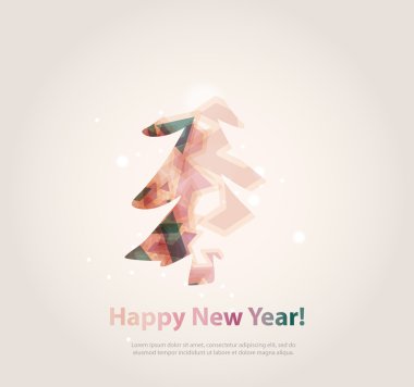 Yeni yıl mesajı afiş, elle çizilmiş