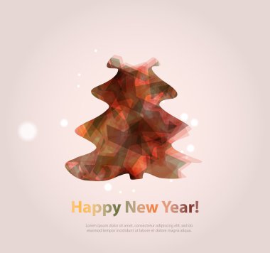 Yeni yıl mesajı afiş, elle çizilmiş