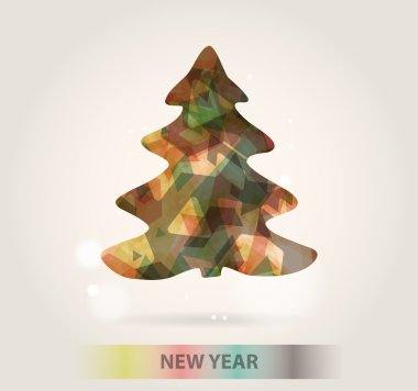 Yeni yıl mesajı afiş, elle çizilmiş