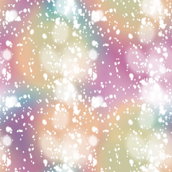 Fondo borroso colorido con superposición de nieve, sin costuras — Vector de stock