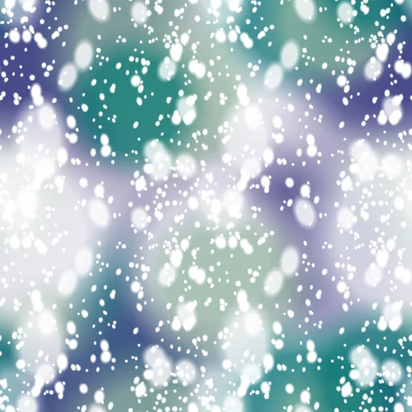 カラフルな雪のオーバーレイ、シームレスな背景がぼやけてください。 — ストックベクタ