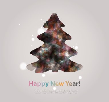 Yeni yıl mesajı afiş, elle çizilmiş