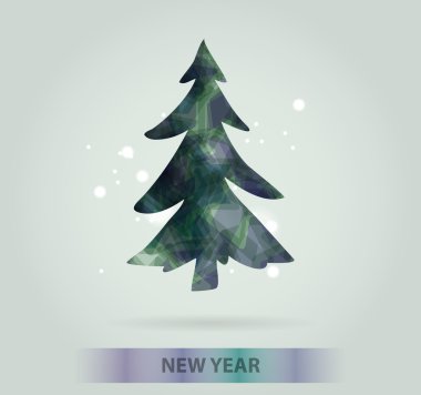 Yeni yıl mesajı afiş, elle çizilmiş