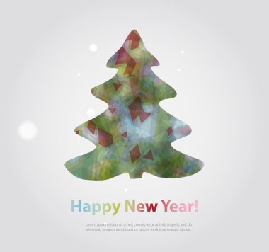 Yeni yıl mesajı afiş, elle çizilmiş