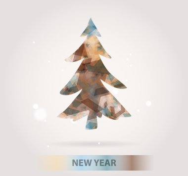 Yeni yıl mesajı afiş, elle çizilmiş