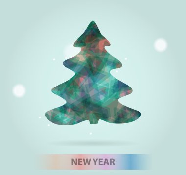 Yeni yıl mesajı afiş, elle çizilmiş