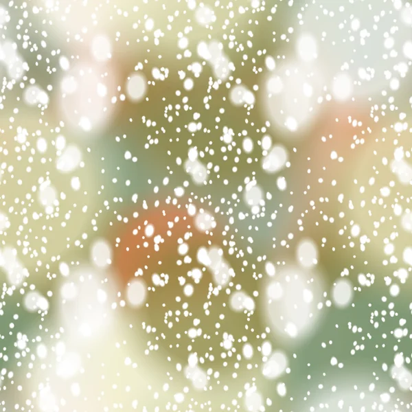 Colorful blurred background with snow overlay, seamless — Stock Vector