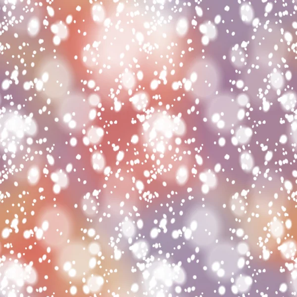 Bunte verschwommene Hintergrund mit Schnee-Overlay, nahtlos — Stockvektor