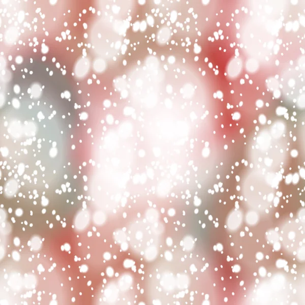 カラフルな雪のオーバーレイ、シームレスな背景がぼやけてください。 — ストックベクタ