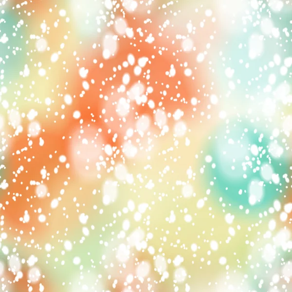 Барвистий розмитий фон зі снігом накладання, безшовний — стоковий вектор