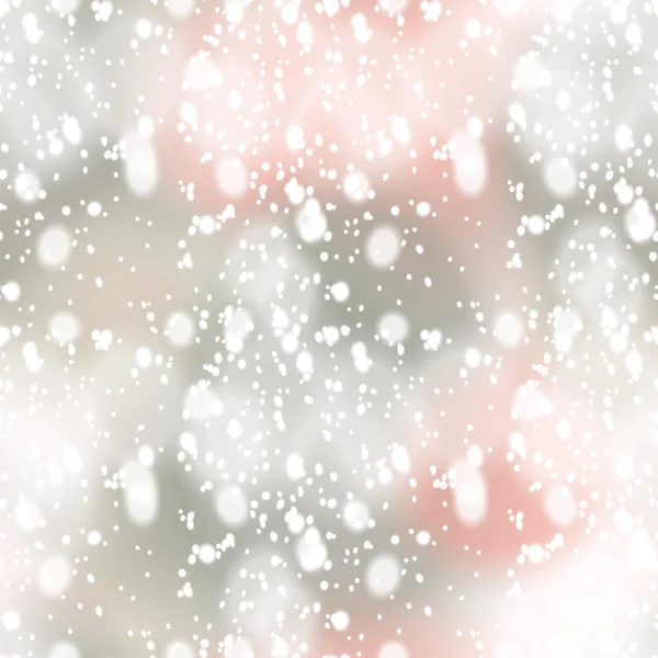 Bunte verschwommene Hintergrund mit Schnee-Overlay, nahtlos — Stockvektor