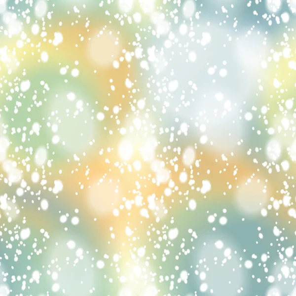 Fondo borroso colorido con superposición de nieve, sin costuras — Vector de stock