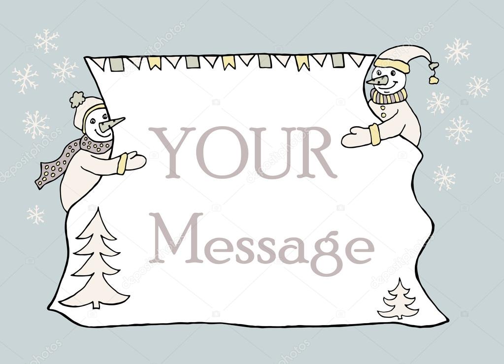 New year message banner, hand drawn