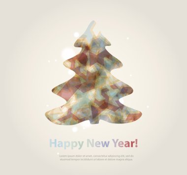 Yeni yıl mesajı afiş, elle çizilmiş