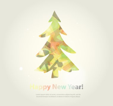 Yeni yıl mesajı afiş, elle çizilmiş