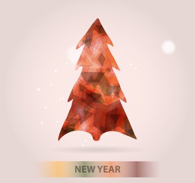 Yeni yıl mesajı afiş, elle çizilmiş