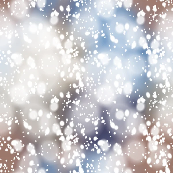 Bunte verschwommene Hintergrund mit Schnee-Overlay, nahtlos — Stockvektor