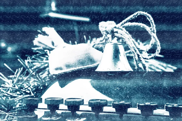 Vintage schrijfmachine voor Kerstmis — Stockfoto