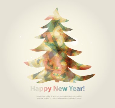 Yeni yıl mesajı afiş, elle çizilmiş