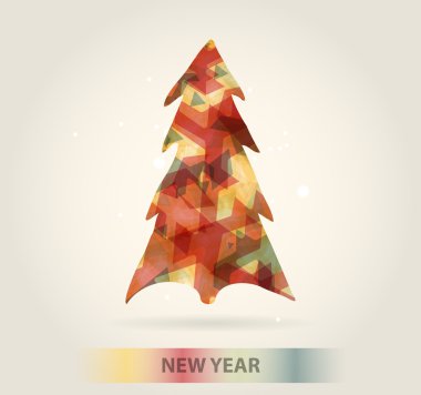 Yeni yıl mesajı afiş, elle çizilmiş