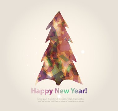 Yeni yıl mesajı afiş, elle çizilmiş